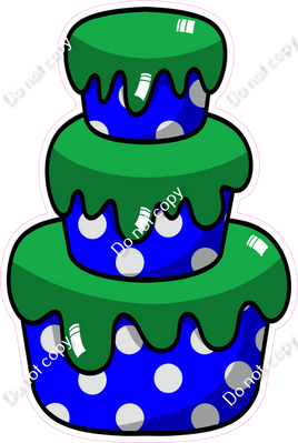 Cartoon Cake - Green & Blue