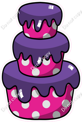 Cartoon Cake - Purple & Hot Pink