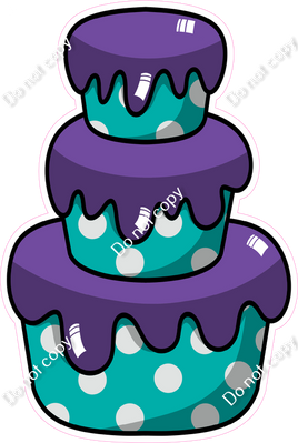 Cartoon Cake - Purple & Teal