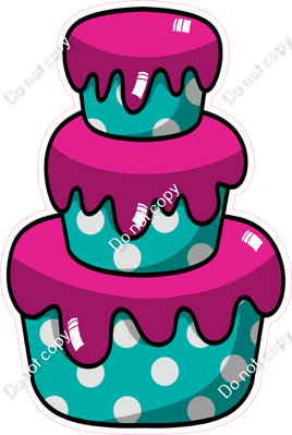 Cartoon Cake - Hot Pink & Teal