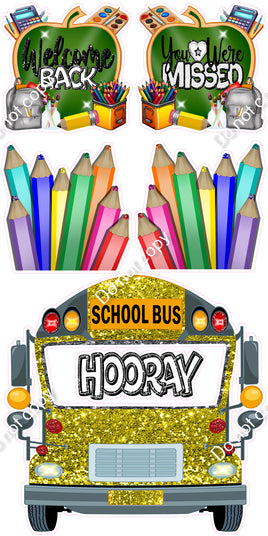 6 pc Super Sized - Sparkle School Bus Theme0924