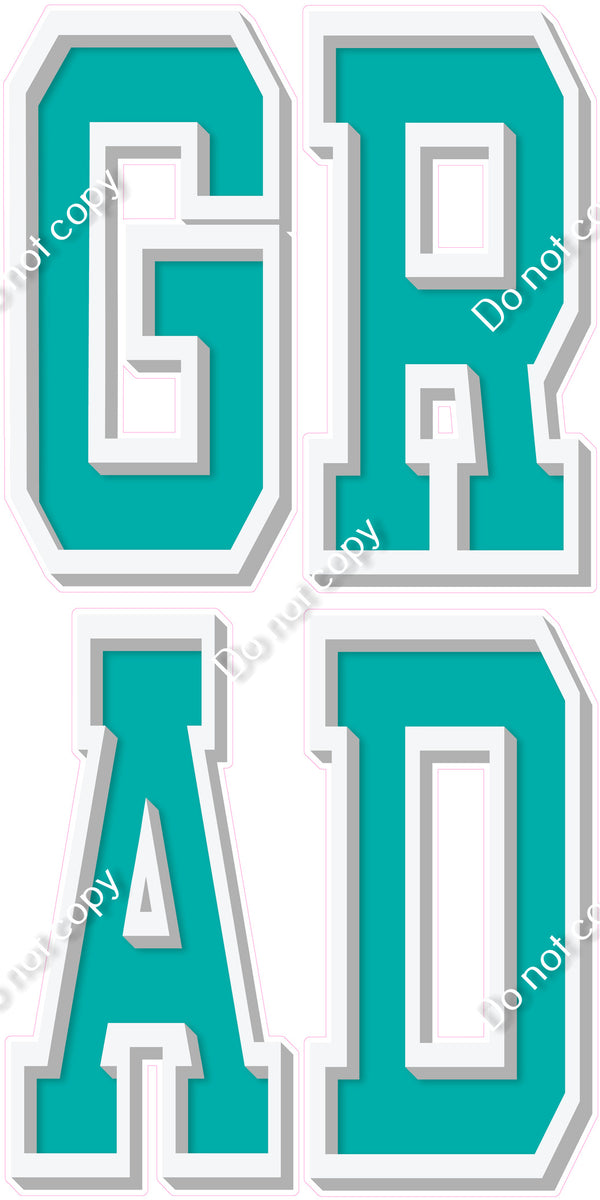 GRAD Varsity Letters - Flat - Choose Color| Sign Swag USA