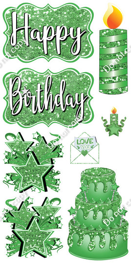 8 pc Quick Sets #1 - Sparkle Lime