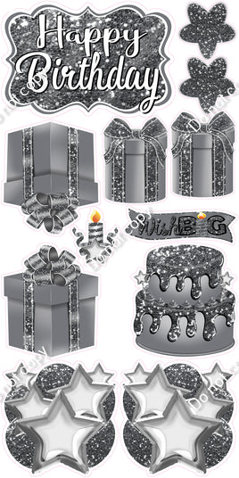 12 pc Quick Sets #2 - Sparkle Silver Flair-hbd0656