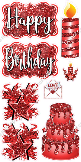 8 pc Quick Sets #1 - Sparkle Red