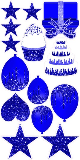 14 pc - Flair Set - Blue Sparkle
