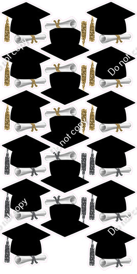 17 pc Gold & Silver Sparkle Graduation Theme0654