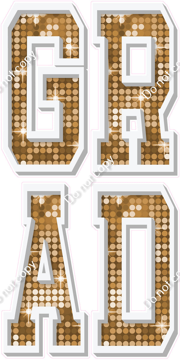 GRAD Varsity Letters - Disco - Choose Color| Sign Swag USA