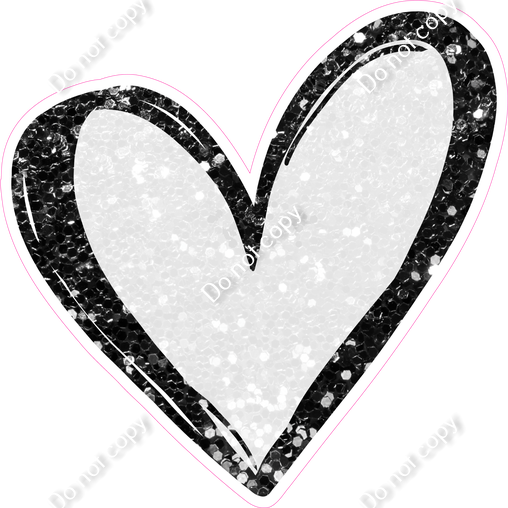 Style 3 - Black & White Sparkle Heart| Sign Swag USA