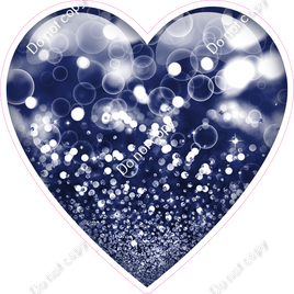 Bokeh - Navy Blue Heart