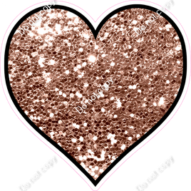 Sparkle - Rose Gold Heart - Outlined