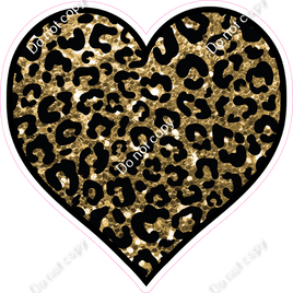 Gold Leopard Heart - Outlined