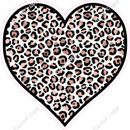 White Leopard Heart - Outlined