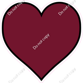 Flat - Burgundy Heart - Outlined