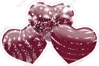 Bokeh - Burgundy - Triple Heart Bundles