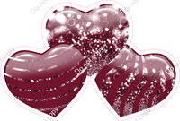 Bokeh - Burgundy - Triple Heart Bundles