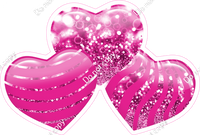 Bokeh - Hot Pink - Triple Heart Bundles