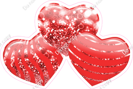 Bokeh - Red- Triple Heart Bundles