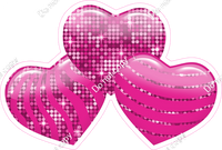 Disco - Hot Pink - Triple Heart Bundles