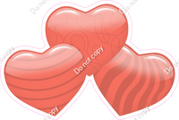 Flat - Coral - Triple Heart Bundles