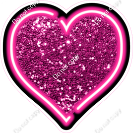 NEON - Hot Pink Heart - Sparkle