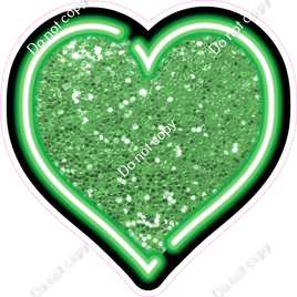 NEON - Lime Green Heart - Sparkle