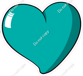 Cartoon Heart - Teal