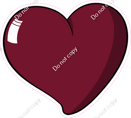 Cartoon Heart - Burgundy