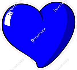 Cartoon Heart - Blue