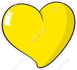 Cartoon Heart - Yellow