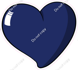 Cartoon Heart - Navy Blue