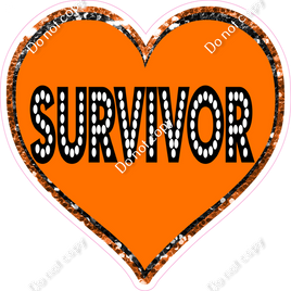 Orange Survivor Heart
