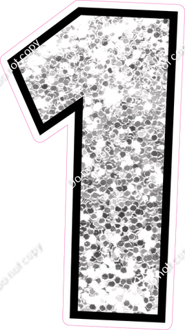 30" Individuals - Light Silver Sparkle Black Outlines