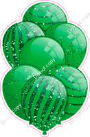 Mini - All Green Balloons - Green Sparkle Accents