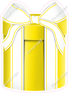 Flat - Yellow Present, White Bow - Style 3