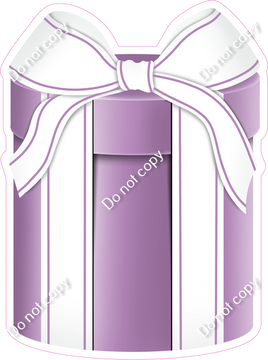 Flat - Lavender Present, White Bow - Style 3