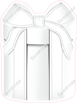 Flat - White Present, White Bow - Style 3