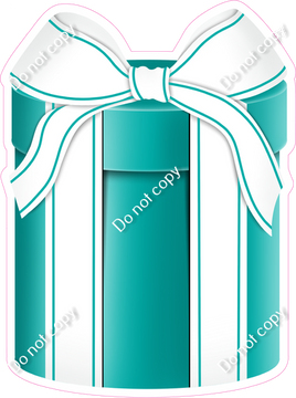 Flat - Teal Present, White Bow - Style 3
