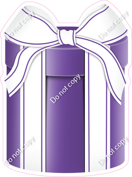 Flat - Purple Present, White Bow - Style 3