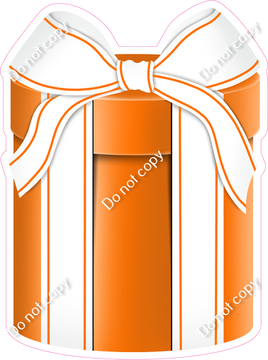 Flat - Orange Present, White Bow - Style 3
