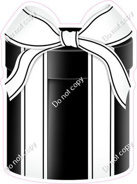 Flat - Black Present, White Bow - Style 3
