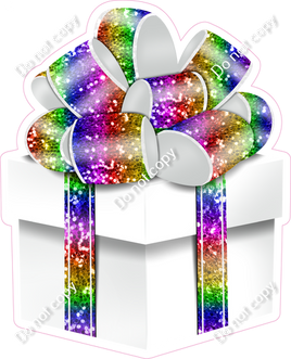 Sparkle - White Box & Rainbow Ribbon Present - Style 2