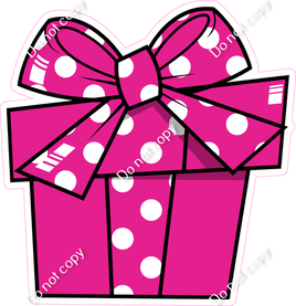 Cartoon Present - Hot Pink