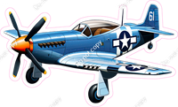 P51 Military Aircraft - Blue w/ Variants