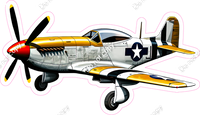 P51 Military Aircraft - White & Yellow w/ Variants