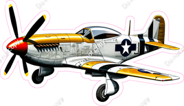 P51 Military Aircraft - White & Yellow w/ Variants