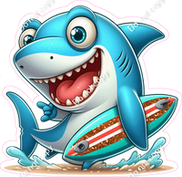 Shark Holding a Surfboard w/ Variants