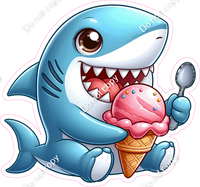 Shark Eating an Ice Cream Cone w/ Variants