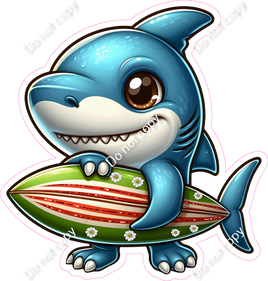 Shark Holding a Surfboard w/ Variants