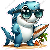 Shark Holding a Surfboard w/ Variants